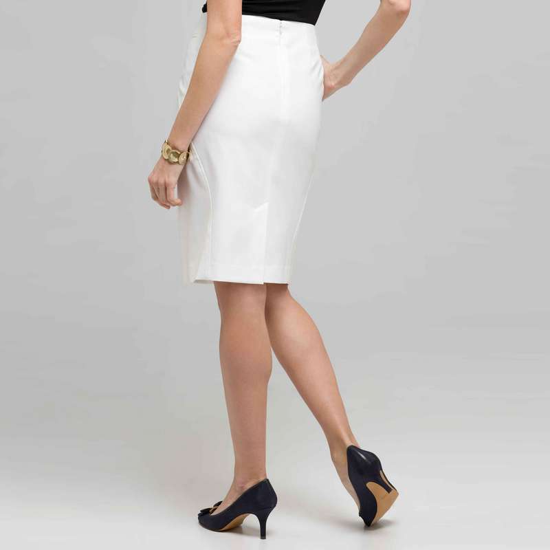 Pencil Skirt, White, large image number 1