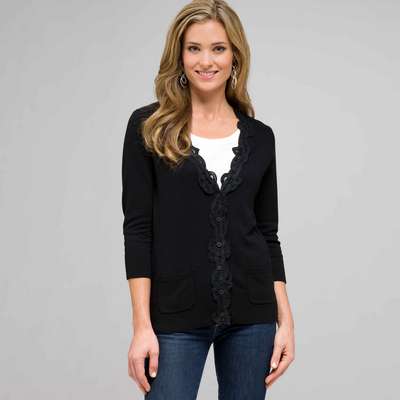 Lace Trimmed Cardigan