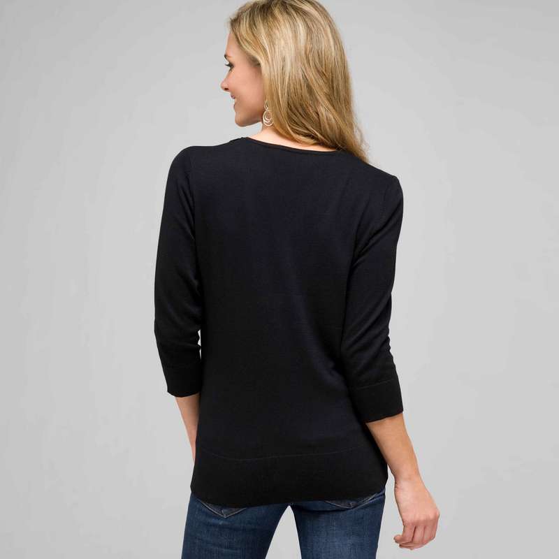 Lace Trimmed Cardigan, Black, large image number 1